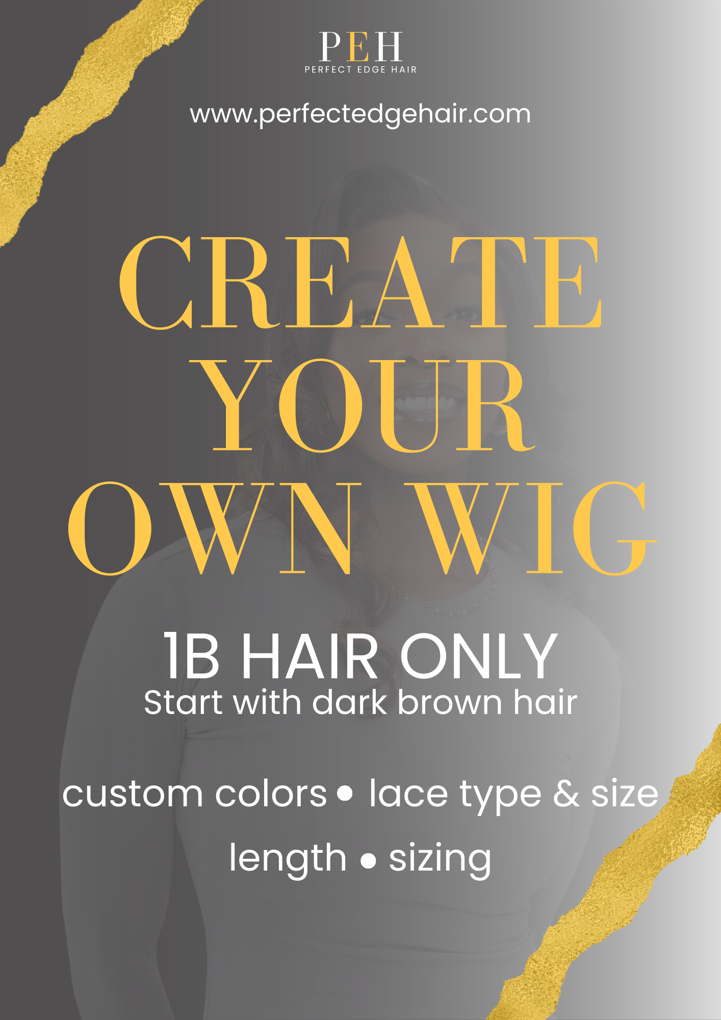 Create Your Own Wig - 1B Hair Only
